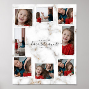 8 Eight Photo Collage Aunty Modern Elegant Family Poster