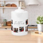 8 Eight Photo Collage Aunty Modern Elegant Family Teapot