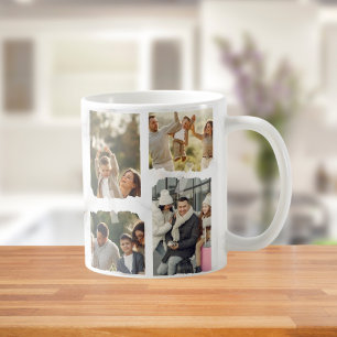 8 Eight Photo Modern Elegant Collage Family Love C Coffee Mug