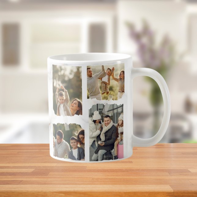 8 Eight Photo Modern Elegant Collage Family Love C Coffee Mug (Creator Uploaded)