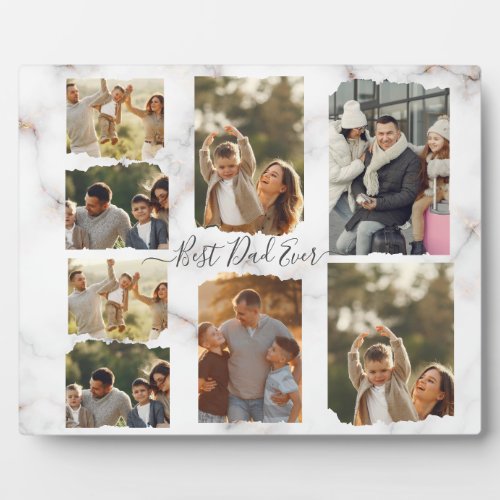 8 Eight Photo Modern Elegant Collage Family Love Plaque