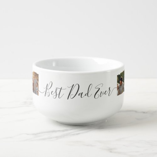 8 Eight Photo Modern Elegant Collage Family Love Soup Mug