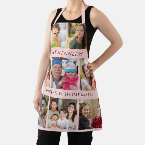 8 Family Photo Collage Happiness Is Homemade Pink Apron