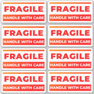 8 Fragile Stickers, Shipping Labels for Breakables
