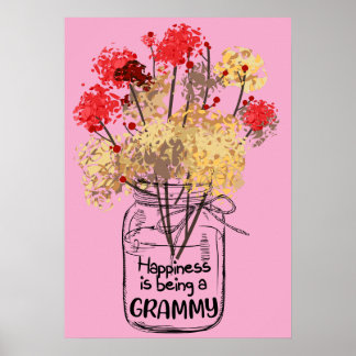 8 Happiness Is Being A Grammy Family Matching Mom Poster