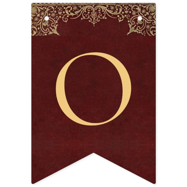 8 Letters Red Gold God Bless Baptism Communion Bunting Flags (Second Flag)