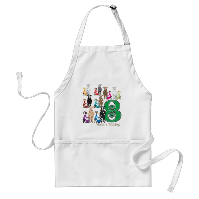 8 Maids Milking Adult Apron (Front)