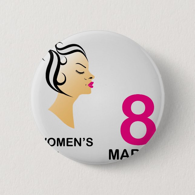 8 march International women's day Button (Front)