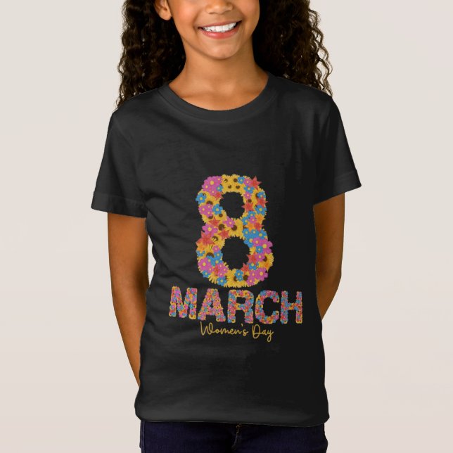 8 March – Women's Day Floral Art T-Shirt (Front)