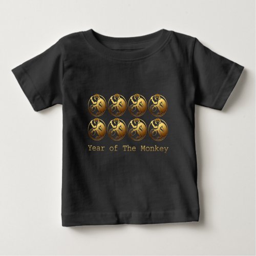 8 Monkeys Chinese New year 2016 H Cloth Baby T_Shirt