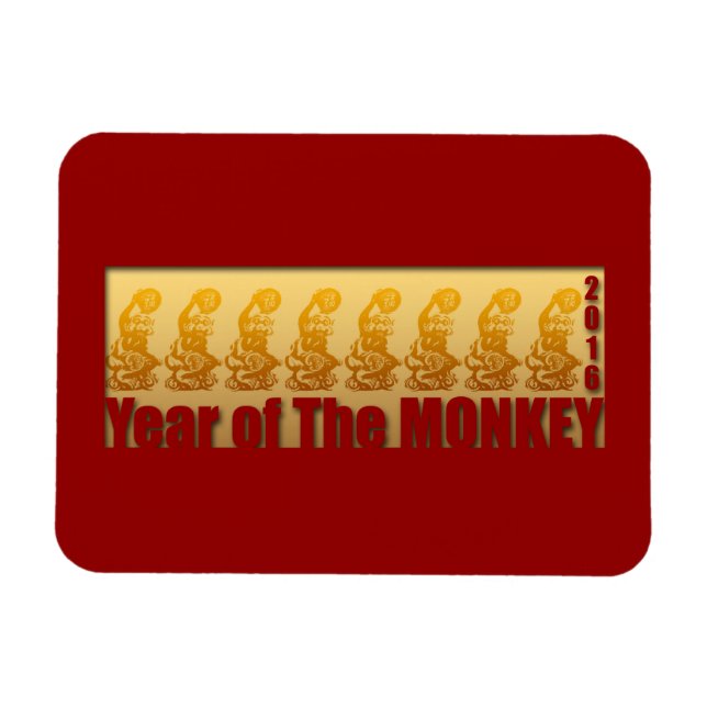 8 Monkeys for Chinese New Year 2016 Flexi Magnet (Horizontal)