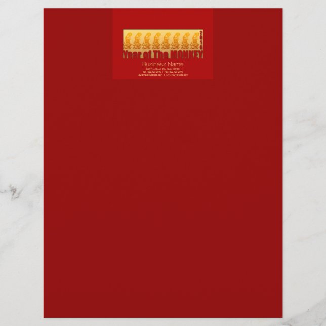 8 Monkeys for Chinese New Year 2016 Greeting 1 Letterhead (Front)