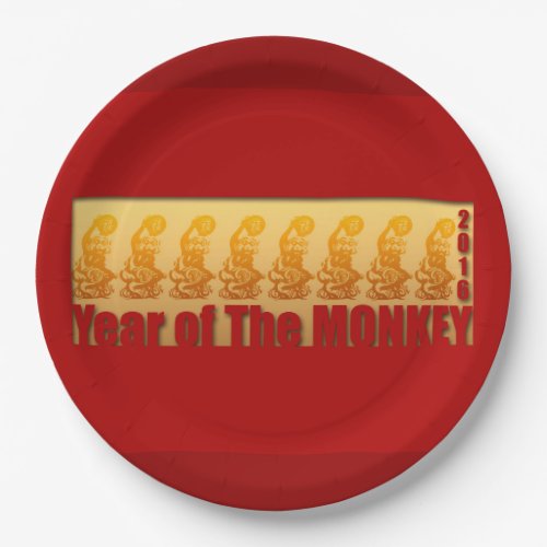 8 Monkeys for Chinese New Year 2016 Paper Plates