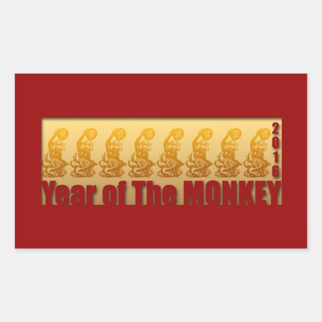8 Monkeys for Chinese New Year 2016 Sticker (Front)