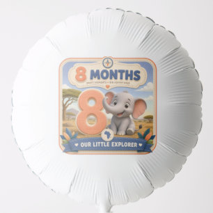 8 Months Baby Milestone Safari Explorer Balloon