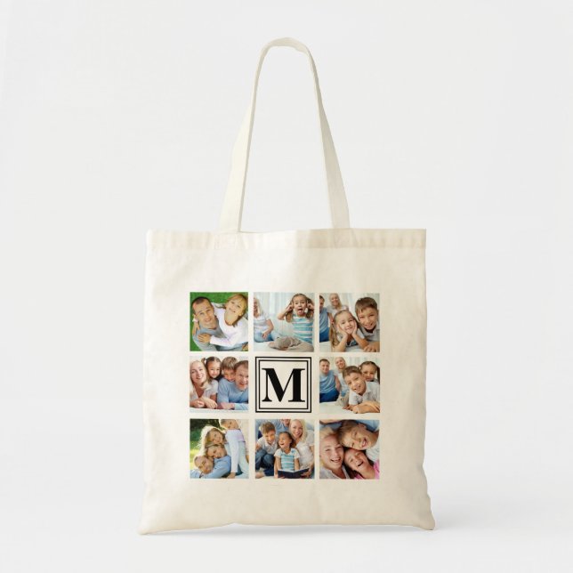 8 Multi Photo Monogram Tote Bag (Front)