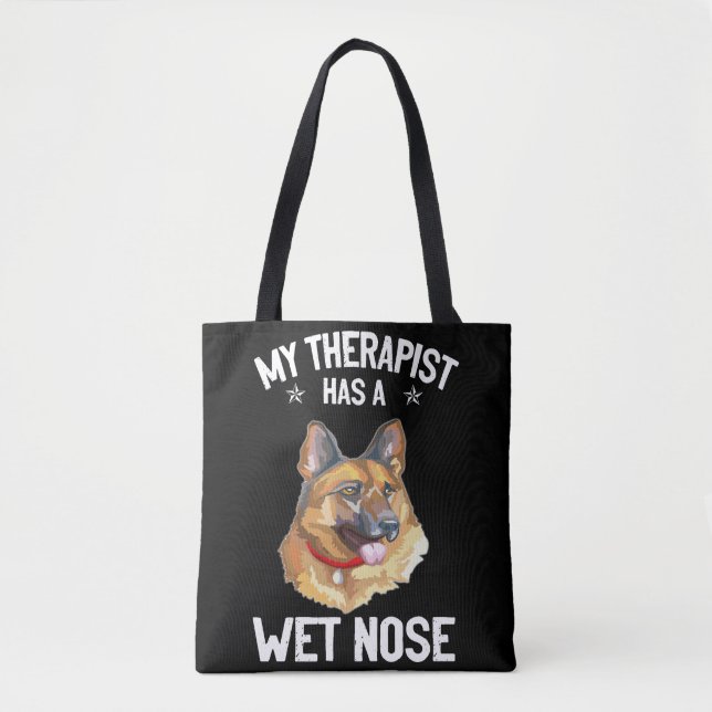 8 My Therapist Has A Wet Nose Tote Bag (Front)