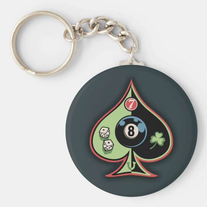 8 of Spades Keychain