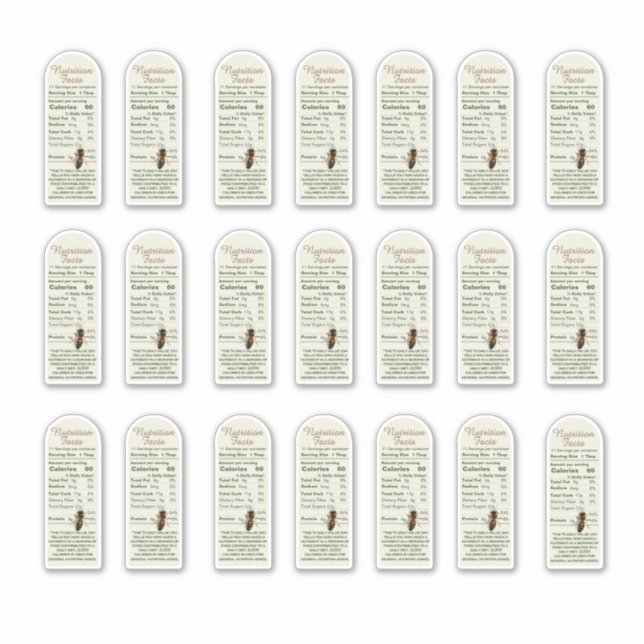 8 oz Muth Jar Nutrition Facts with Bee Vinyl Sticker (Front)