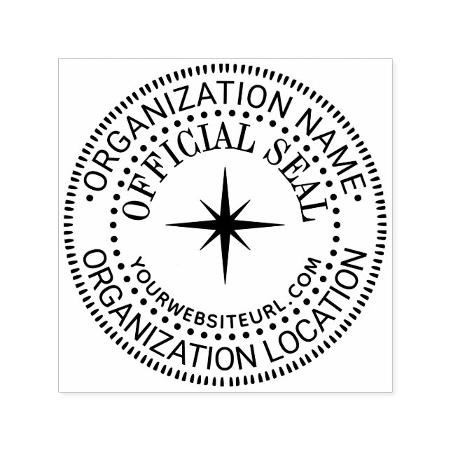 8 P Star Generic Custom Official Seal Name Loc URL Self-inking Stamp (Design)