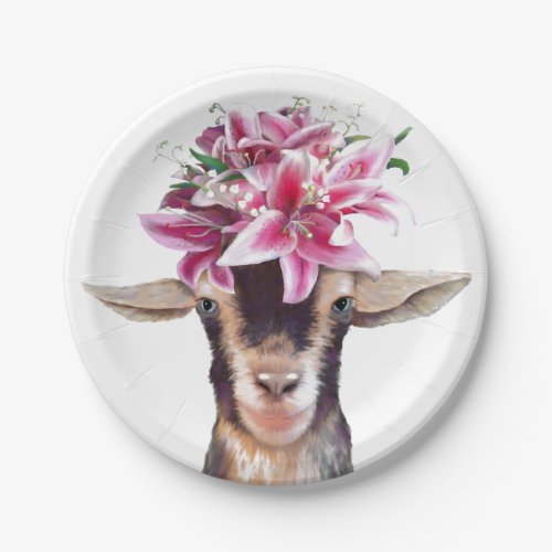 8 Paper Plates Lilly the Goat