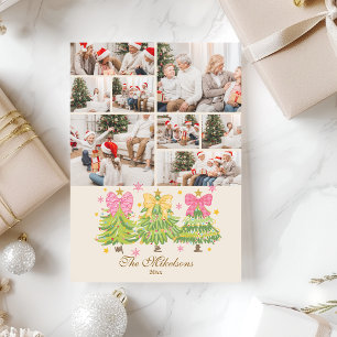 8 Photo Bright Ribbon Trees Holiday Family
