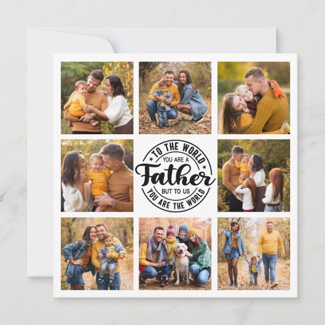 8 Photo Collage All Occasion World's Best Father Card (Front)