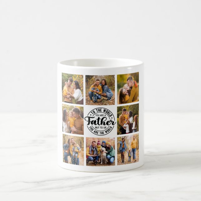 8 Photo Collage All Occasion World's Best Father Coffee Mug (Center)