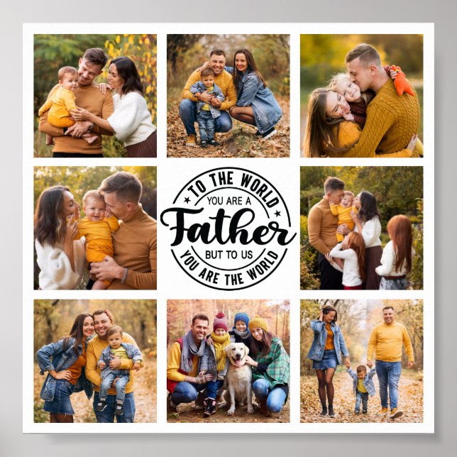 8 Photo Collage All Occasion World's Best Father Poster (Front)