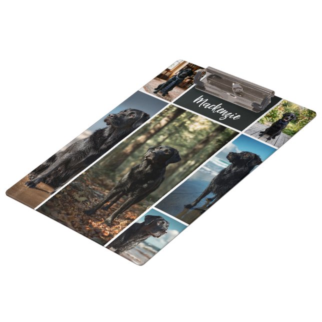 8 Photo Collage and Text Personalized Clipboard (Angled)