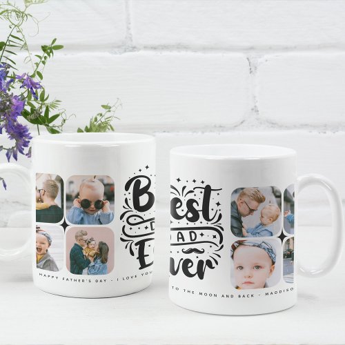 8 Photo Collage Best Dad Ever Coffee Mug