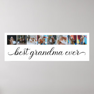 8 Photo Collage Best Grandma Ever Poster