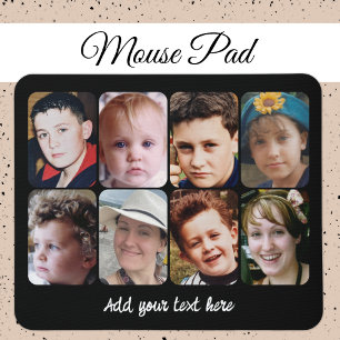 8 photo collage black white mouse pad