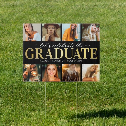 8 Photo Collage Celebrate the Graduate Sign