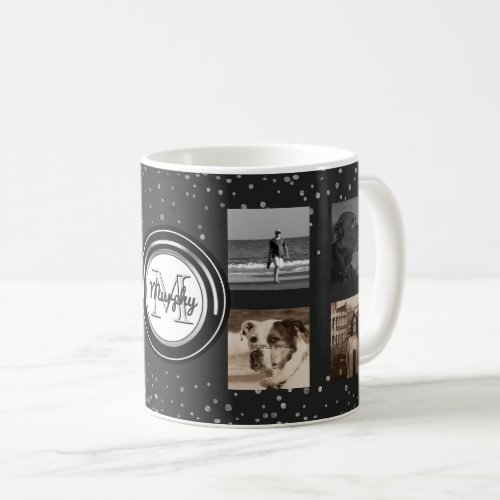 8 Photo Collage  Custom Instagram Family Dots Coffee Mug