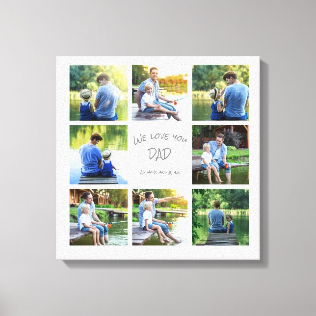 8 Photo Collage Dad Father Keepsake  Canvas Print (Front)