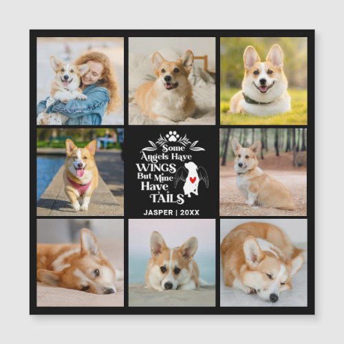 8 Photo Collage Dog Loss Remembrance Magnetic Card