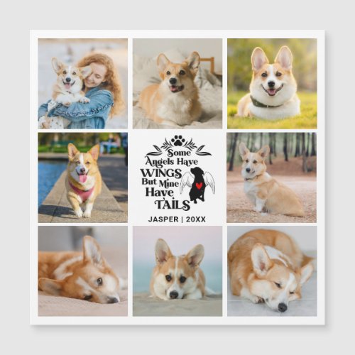 8 Photo Collage Dog Loss Remembrance Magnetic Card