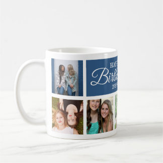 8 Photo Collage Happy Birthday Coffee Mug