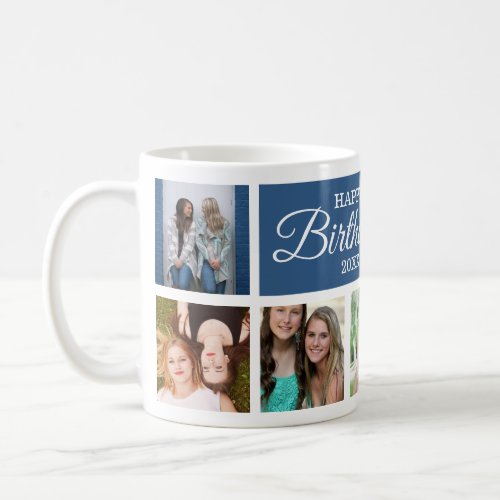 8 Photo Collage Happy Birthday Coffee Mug