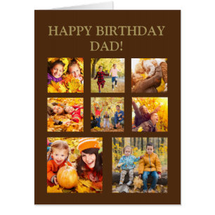 8 Photo Collage Happy Birthday Dad Card