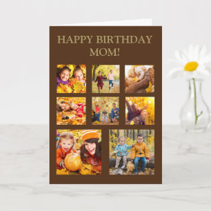 8 Photo Collage Happy Birthday Mom Card