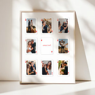 8 Photo Collage How Lucky Are We Playing Cards Poster