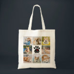 8 Photo Collage I Love My Dog Paw Print  Tote Bag<br><div class="desc">Create Your Own Personalized,  I Love My Dog With Red Heart,  Paw Print,  8 Photo Collage. Add Your Own Photos,  Add a Name,  Add a Date and Make It Your Own.</div>