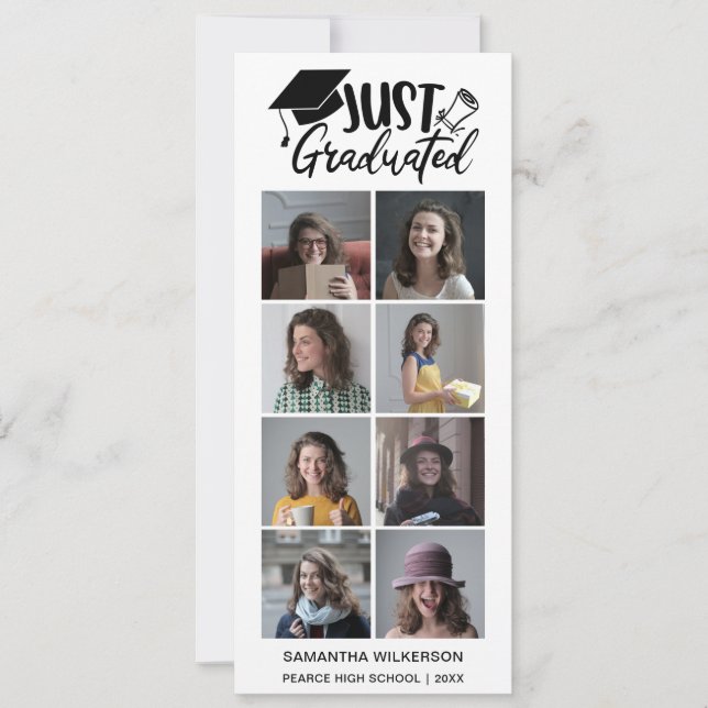 8 Photo Collage Just Graduated Class Of 2023   Announcement (Front)