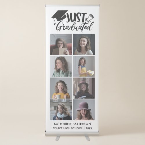 8 Photo Collage Just Graduated Class Of 2023 Retractable Banner