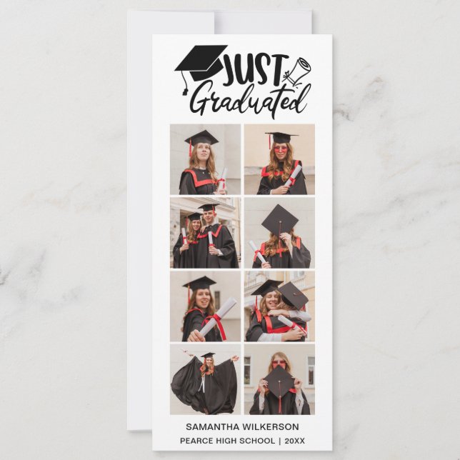 8 Photo Collage Just Graduated Class Of 20XX Announcement (Front)