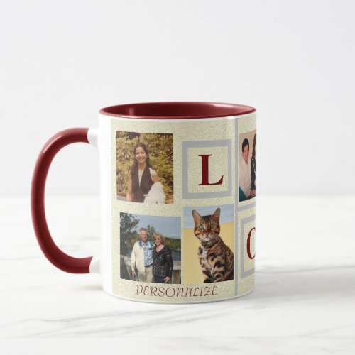 8 PHOTO COLLAGE LOVE MESSAGE EASY FILL  MUG