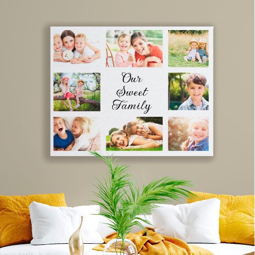 8 Photo Collage Our Sweet Family  Canvas Print