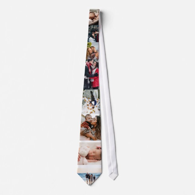 8 Photo Collage Personalized Custom Neck Tie (Front)